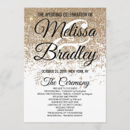 Gold Glitter Sparkles White Programs Programmakaart