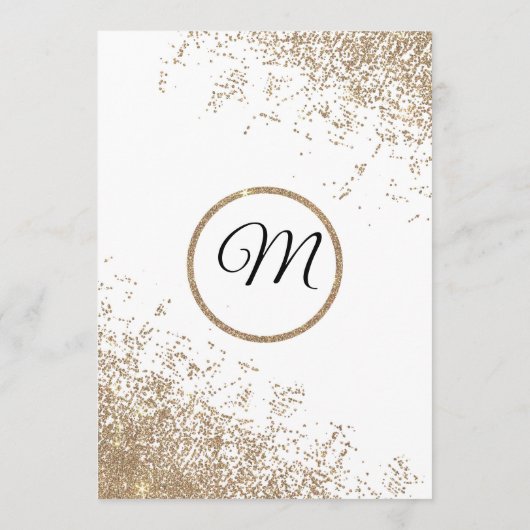 Gold Glitter Sparkles White Programs Programmakaart (Achterkant)