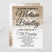 Gold Glitter Sparkles White Programs Programmakaart (Voorkant / Achterkant)