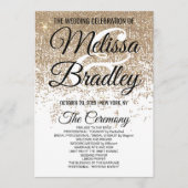 Gold Glitter Sparkles White Programs Programmakaart (Voorkant)