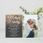 Gold Glitter Sparkles Zwart Verloving Kaart (Staand voorkant)