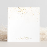 Gold Glitter Sparkly Elegant Glamoureus Script Notitieblok<br><div class="desc">Creëer uw eigen gepersonaliseerde gouden diamantsparkle notitieblok met uw douane moderne handgeschreven manuscriptnaam.</div>