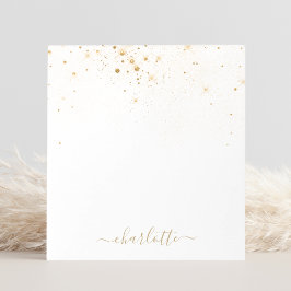 Gold Glitter Sparkly Elegant Glamoureus Script Notitieblok