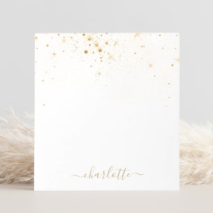 Gold Glitter Sparkly Elegant Glamoureus Script Notitieblok