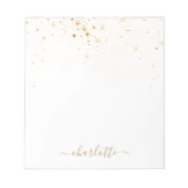 Gold Glitter Sparkly Elegant Glamoureus Script Notitieblok (Voorkant)