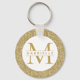 Gold Glitter Sparkly Initialen Custom Name Sleutel Sleutelhanger