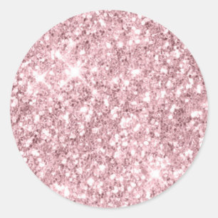 Gold Glitter Sparkly Pink Blank Ronde Sticker