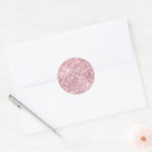 Gold Glitter Sparkly Pink Blank Ronde Sticker (Envelop)
