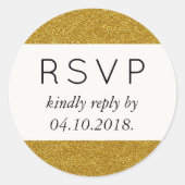 Gold Glitter, Sparkly, Slanke Glitter, Weddenschap Ronde Sticker (Voorkant)