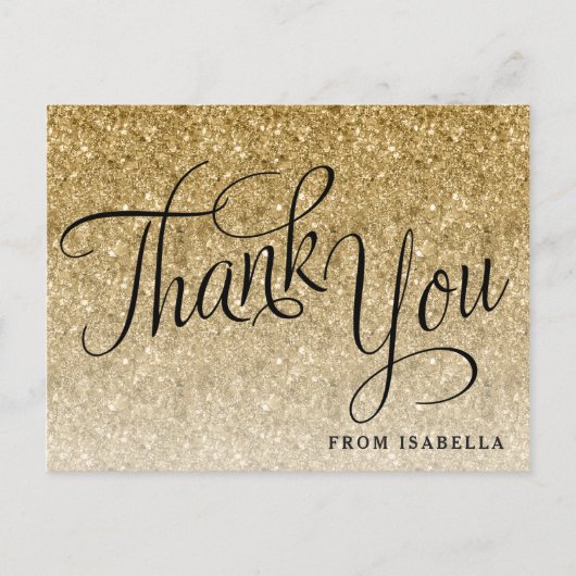 Gold Glitter Speciaal bedankt Briefkaart (Voorkant)