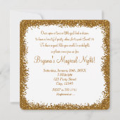 Gold Glitter Spill Sweet 16 Heart Glam Uitnodiging (Achterkant)