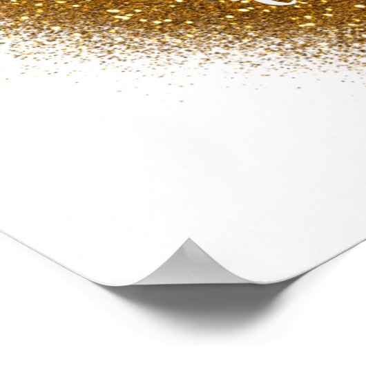 Gold Glitter Spill Sweet 16 Heart Party Banner Poster (Hoek)