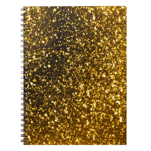 Gold Glitter Spiral-laptop Notitieboek (Voorkant)