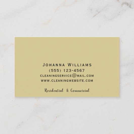 Gold Glitter Spray Bottle Luxury Cleaning Services Visitekaartje (Achterkant)