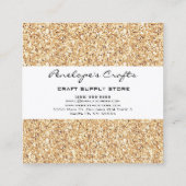 Gold Glitter Square Visitekaartje (Achterkant)