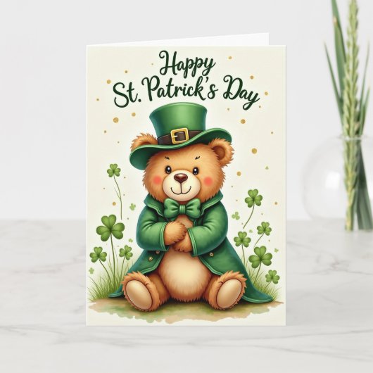 Gold Glitter St Patricks Day Card Kaart (Voorkant)