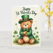Gold Glitter St Patricks Day Card Kaart (Gele Bloem)