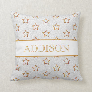 Gold Glitter Star Monogram Pillow Kussen