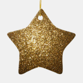 Gold Glitter Star Ornament
