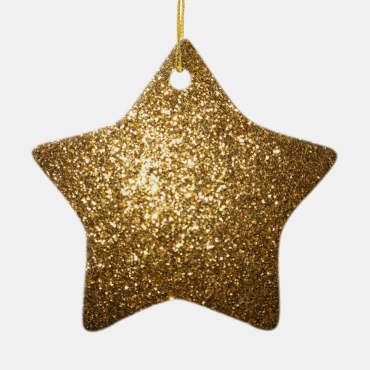 Gold Glitter Star Ornament (Voorkant)
