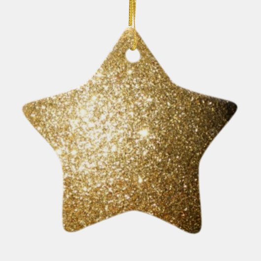 Gold Glitter Star Ornament (Achterkant)