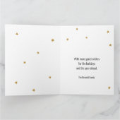 Gold Glitter Star Photo Heart Lieve Kerstrood Kaart (Binnen)