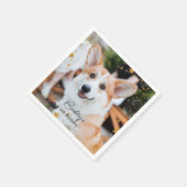 Gold Glitter Stars Aangepaste foto Pet Dog Birthda Servet (Hoek)