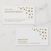 Gold Glitter Stars Appointment Card Afsprakenkaartje (Voorkant / Achterkant)