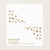 Gold Glitter Stars Appointment Card Visitekaartje (Buitenkant ongevouwen)