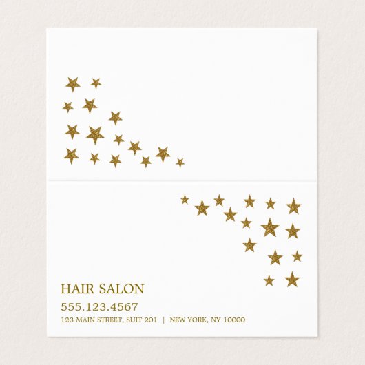Gold Glitter Stars Appointment Card Visitekaartje (Buitenkant ongevouwen)
