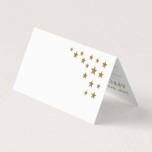 Gold Glitter Stars Appointment Card Visitekaartje (Achterkant)