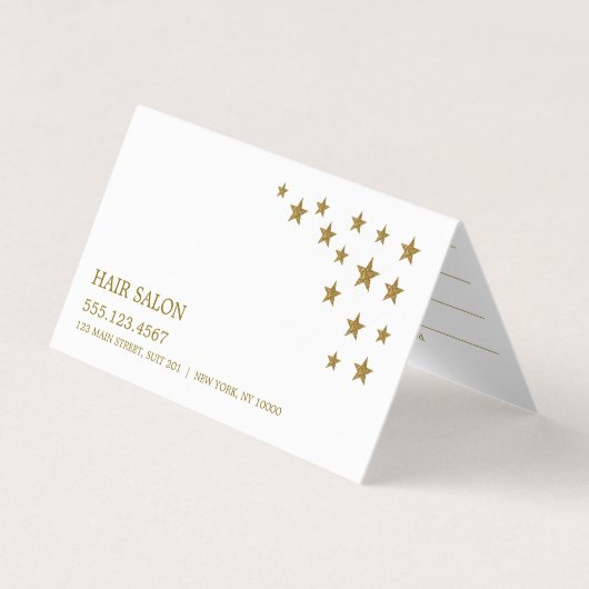 Gold Glitter Stars Appointment Card Visitekaartje (Voorkant)