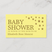 Gold Glitter Stars, Baby shower Ticket Invitation (Voorkant)