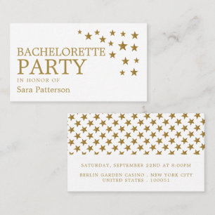 Gold Glitter Stars, Bachelorette Party Ticket