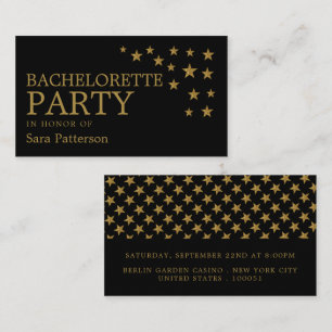 Gold Glitter Stars, Bachelorette Party Ticket