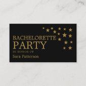 Gold Glitter Stars, Bachelorette Party Ticket (Voorkant)