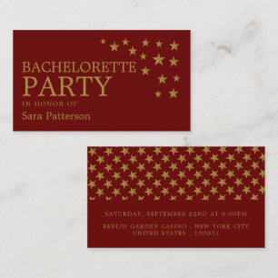 Gold Glitter Stars, Bachelorette Party Ticket
