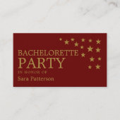Gold Glitter Stars, Bachelorette Party Ticket (Voorkant)