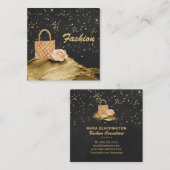 *~* Gold Glitter STARS BAG ROOS MODE Vierkante Visitekaartje (Voorkant / Achterkant)