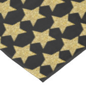 Gold Glitter Stars Black Tafelkleed (Gekanteld)