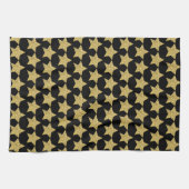Gold Glitter Stars Black Theedoek (Horizontaal)