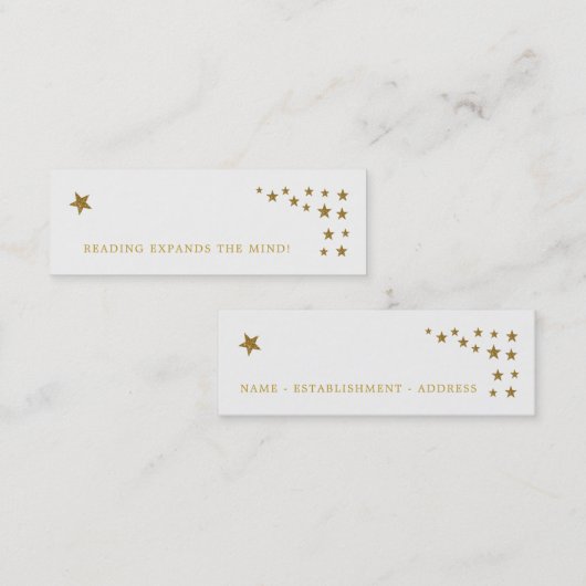 Gold Glitter Stars Bladwijzer Card Mini Visitekaartje (Voorkant / Achterkant)