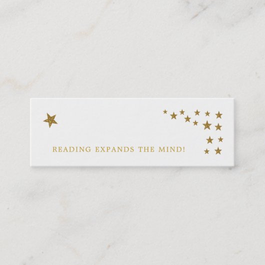 Gold Glitter Stars Bladwijzer Card Mini Visitekaartje (Voorkant)