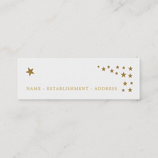 Gold Glitter Stars Bladwijzer Card Mini Visitekaartje (Achterkant)