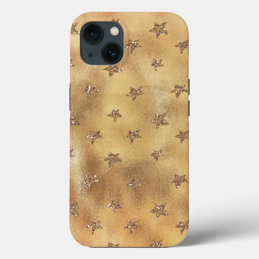 Gold Glitter Stars Case-Mate iPhone Case (Achterkant)