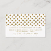 Gold Glitter Stars, Evening Event Ticket Invite (Achterkant)