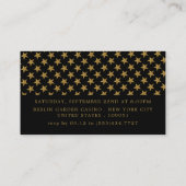 Gold Glitter Stars, Evening Event Ticket Invite (Achterkant)
