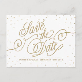 Gold Glitter Stars Fancy Sla het Briefkaart Datum 