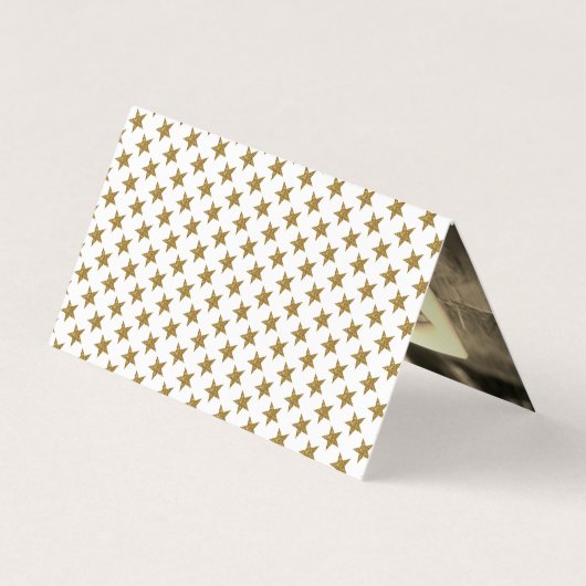 Gold Glitter Stars Foto bewaart de datumkaart Visitekaartje (Achterkant)