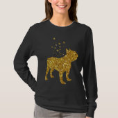 Gold Glitter Stars French Bulldog T-shirt (Voorkant)